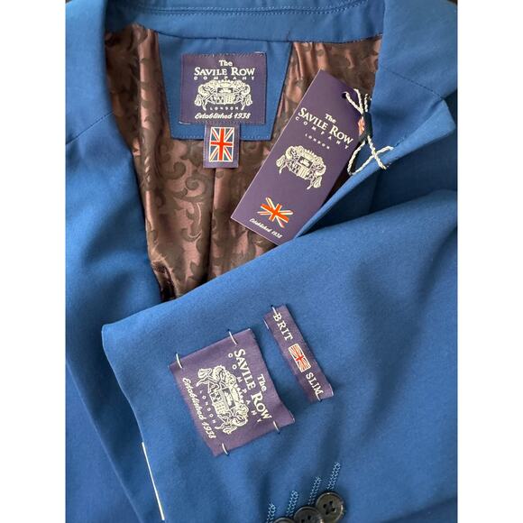 THE SAVILLE ROW Men's Hoxton Two Button Notch Lapel Slim Fit Jacket Size 44R - Picture 4 of 6